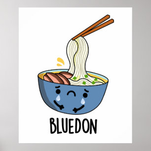 Blue-don Funny Udon Pun Poster