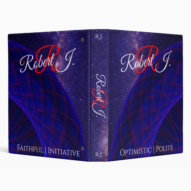 Blue Donuts In Outer Space Geometric Virtue Binder (Background)