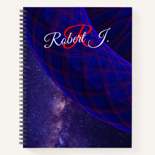 Blue Donuts In Outer Space Spiral Notebook