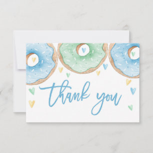 Blue donuts thank you card