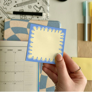 Blue Doodle Border Post-it Notes 7.6 x 7.6 cm