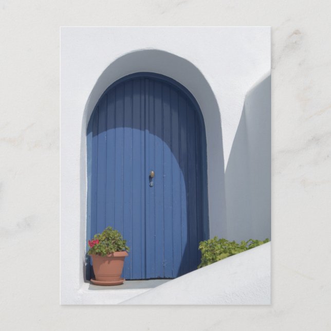 Blue Door in Greece Postcard (Front)