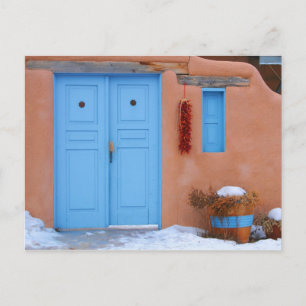 Blue Door in New Mexico Postcard