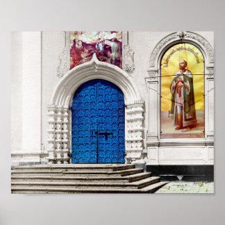 Blue Doors - 1911 Vintage Colour Photo Poster