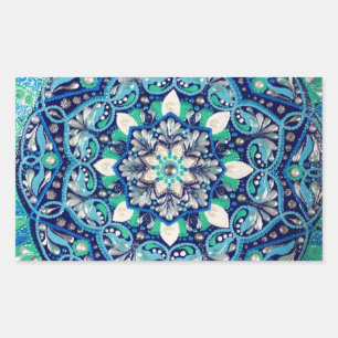 Blue dot art mandala sticker