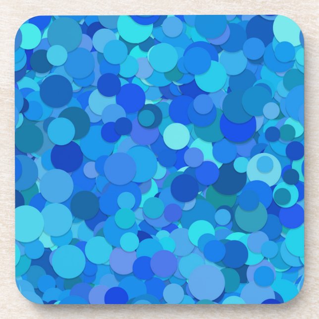blue dot confetti coaster (Front)
