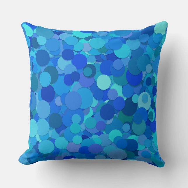 blue dot confetti pillow (Front)
