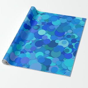 blue dot confetti wrapping paper 
