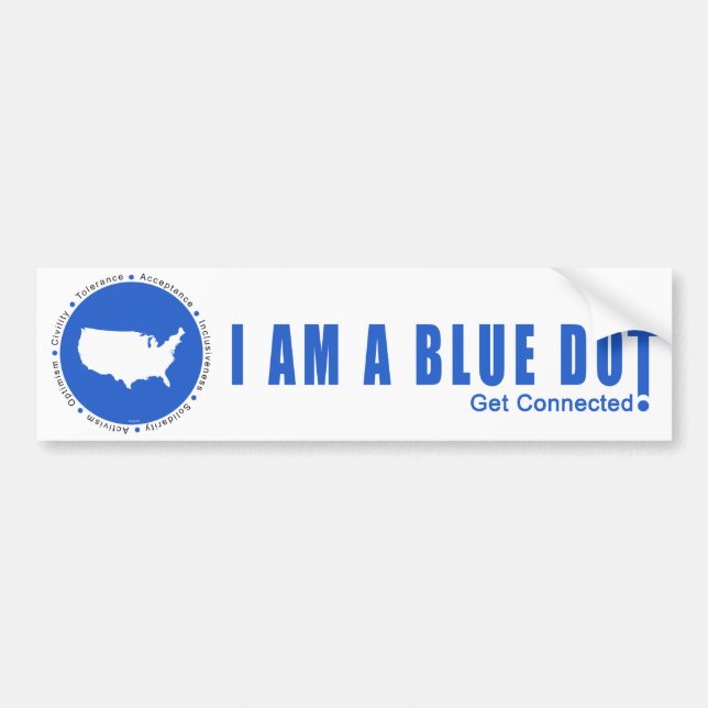 Blue Dot U.S.A. Bumper Sticker (Front)