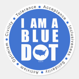 Blue Dot U.S.A. Large Classic Round Sticker