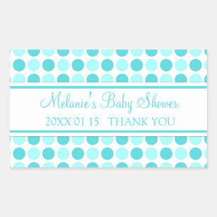 Blue Dots Baby Shower Favour Stickers