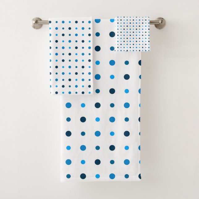 Blue dots bath towel set (Insitu)