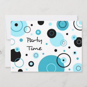 Blue Dots Graduation Party Invitation Card