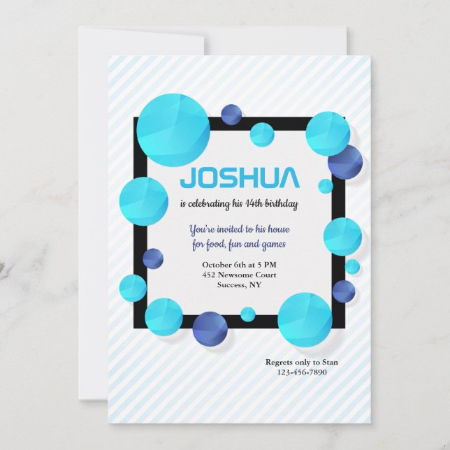 Blue Dots Invitation (Front)
