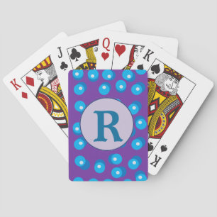 Blue Dots Letter Playing Cards