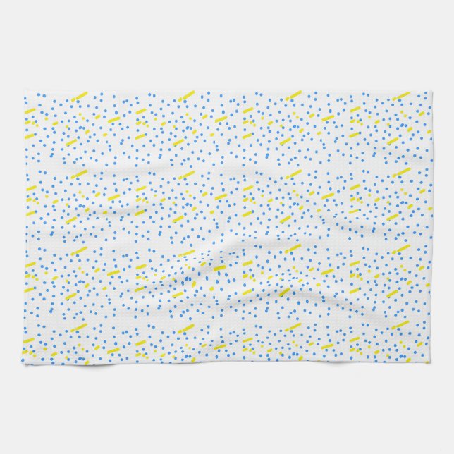Blue Dots Meteor Shower  Kitchen Towel (Horizontal)