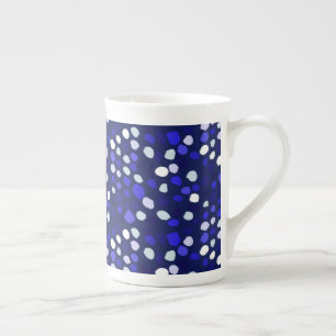 Blue Dots Multi Coloured Fun Geometric Design Bone China Mug