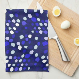 Blue Dots Multi Coloured Fun Geometric Design Kitchen Towel