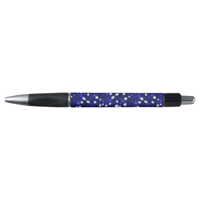 Blue Dots Multi Coloured Fun Geometric Design Pen (Front)