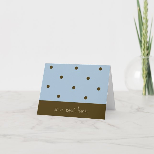 Blue Dots Note Card (Customizable) (Front)