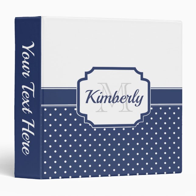 Blue Dots Pattern Binder (Front/Spine)