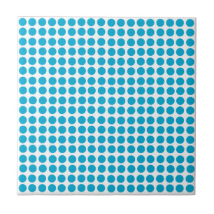 Blue Dots Pattern on White Tile