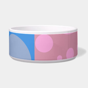 Blue Dots Pink Dot Art Large Pet Bowl