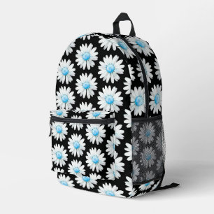 Blue Dotted Daisy's Printed Backpack