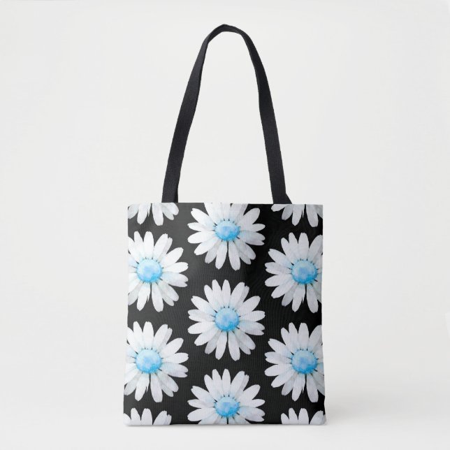 Blue Dotted Daisy's Tote Bag (Front)