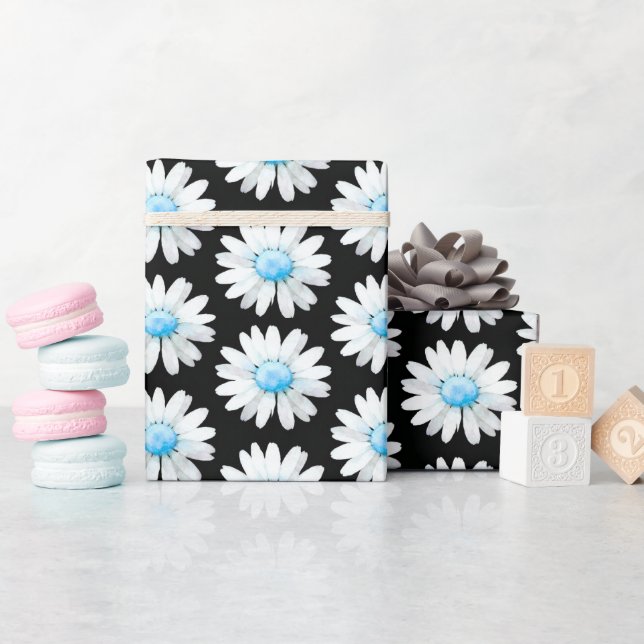 Blue Dotted Daisy's Wrapping Paper (Baby Shower)