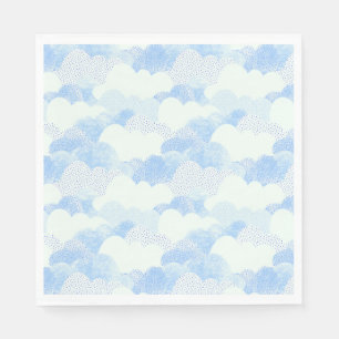 Blue Dotted Rain Clouds Napkin