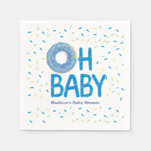 Blue Doughnut Baby Shower Napkin