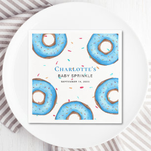 Blue Doughnut Baby Sprinkle Napkin