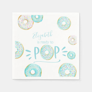 Blue Doughnut Baby Sprinkle Napkin