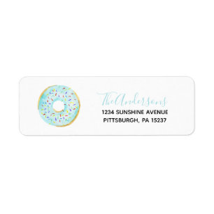 Blue Doughnut Baby Sprinkle Return Address