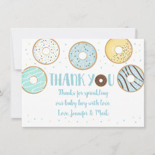 Blue Doughnut Baby Sprinkle Thank You
