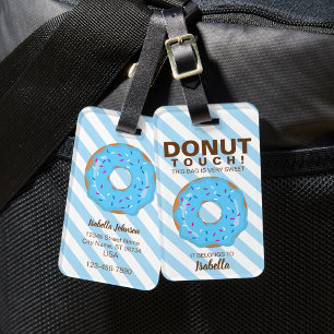 Blue Doughnut Luggage Tag