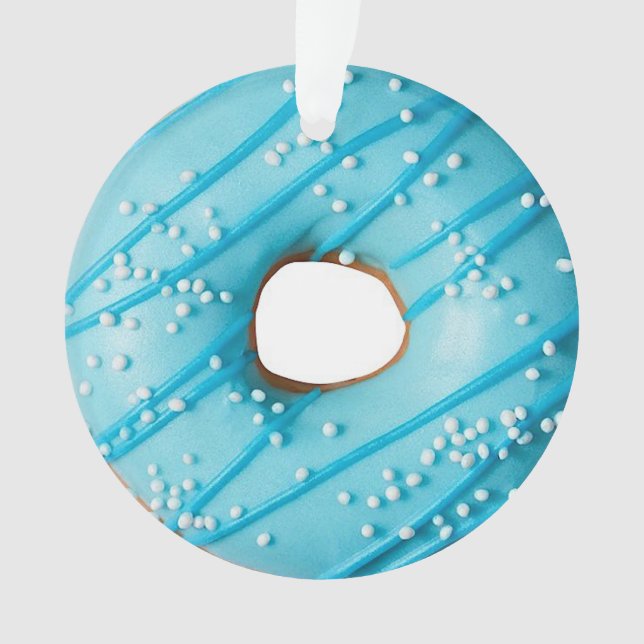 Blue Doughnut Printed Acrylic Ornament (Front)