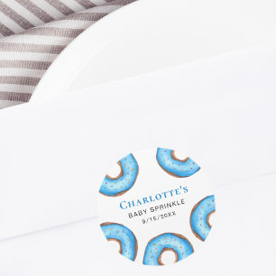 Blue Doughnuts Baby Sprinkle Classic Round Sticker