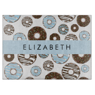 Blue Doughnuts, Brown Doughnuts, Sprinkles, Your N Cutting Board