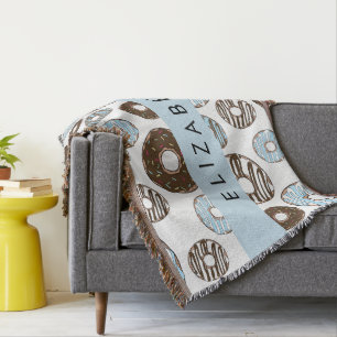Blue Doughnuts, Brown Doughnuts, Sprinkles, Your N Throw Blanket