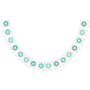 Blue Doughnuts Bunting Flags