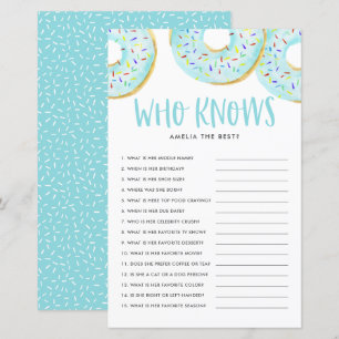 Blue Doughnuts Who Knows Mom Best Baby Shower Game