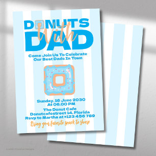 Blue Doughnuts With Dad For Father's Day Celebrati Invitation