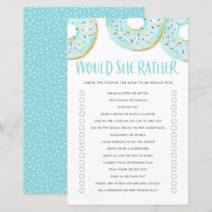 Blue Doughnuts Would She Rather Baby Shower Game