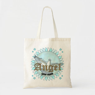 Blue Dove angel tote bag