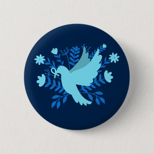 Blue dove of Peace 2 Inch Round Button