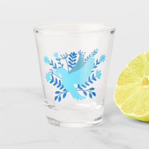 Blue dove of Peace Shot Glass