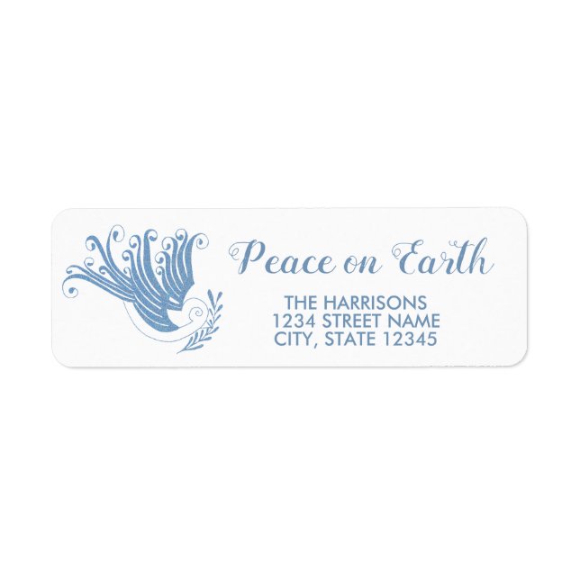 Blue Dove Peace on Earth Return Address (Front)