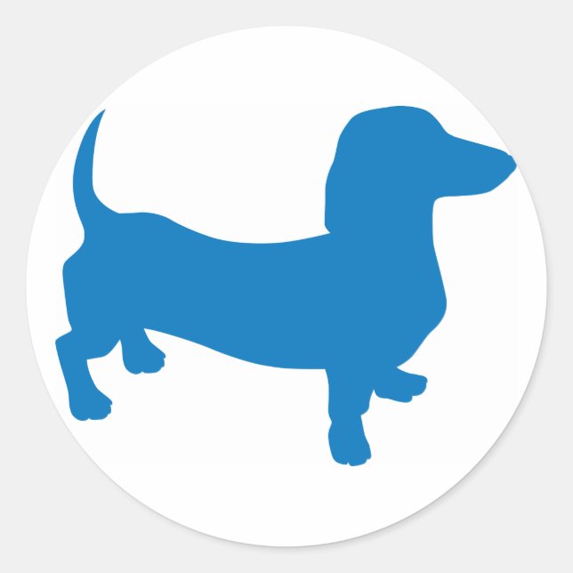 Blue Doxie, Dachshund Classic Round Sticker (Front)